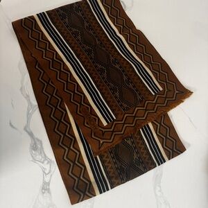 GIVENCHY Geometric Brown and Black Patterned Scarf vintage